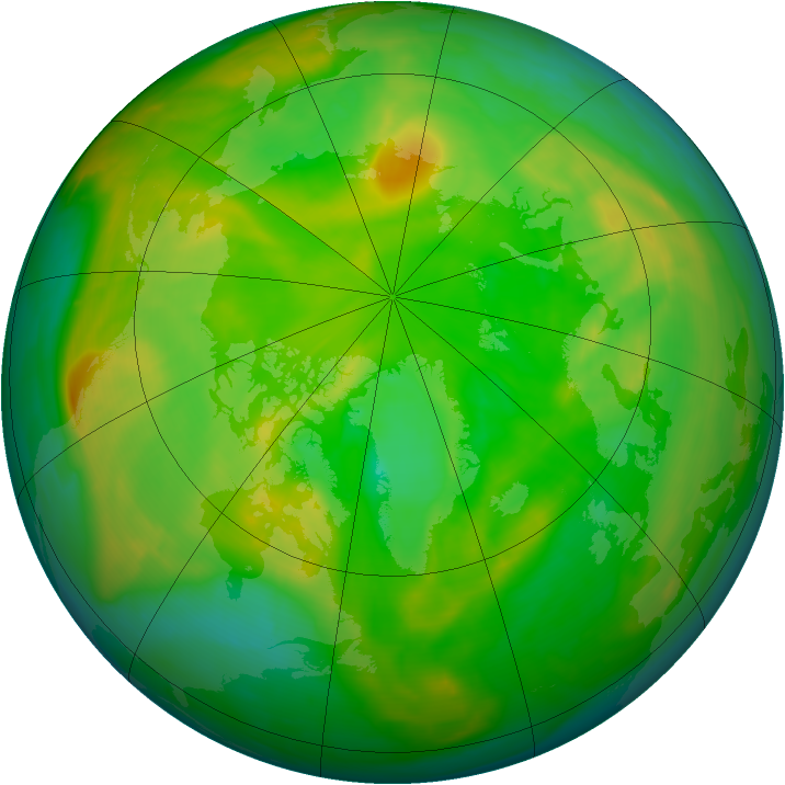 Arctic ozone map for 09 June 2008